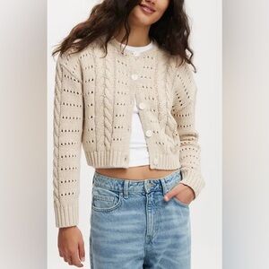 Cotton On Bow Peep Cardigan in Stone